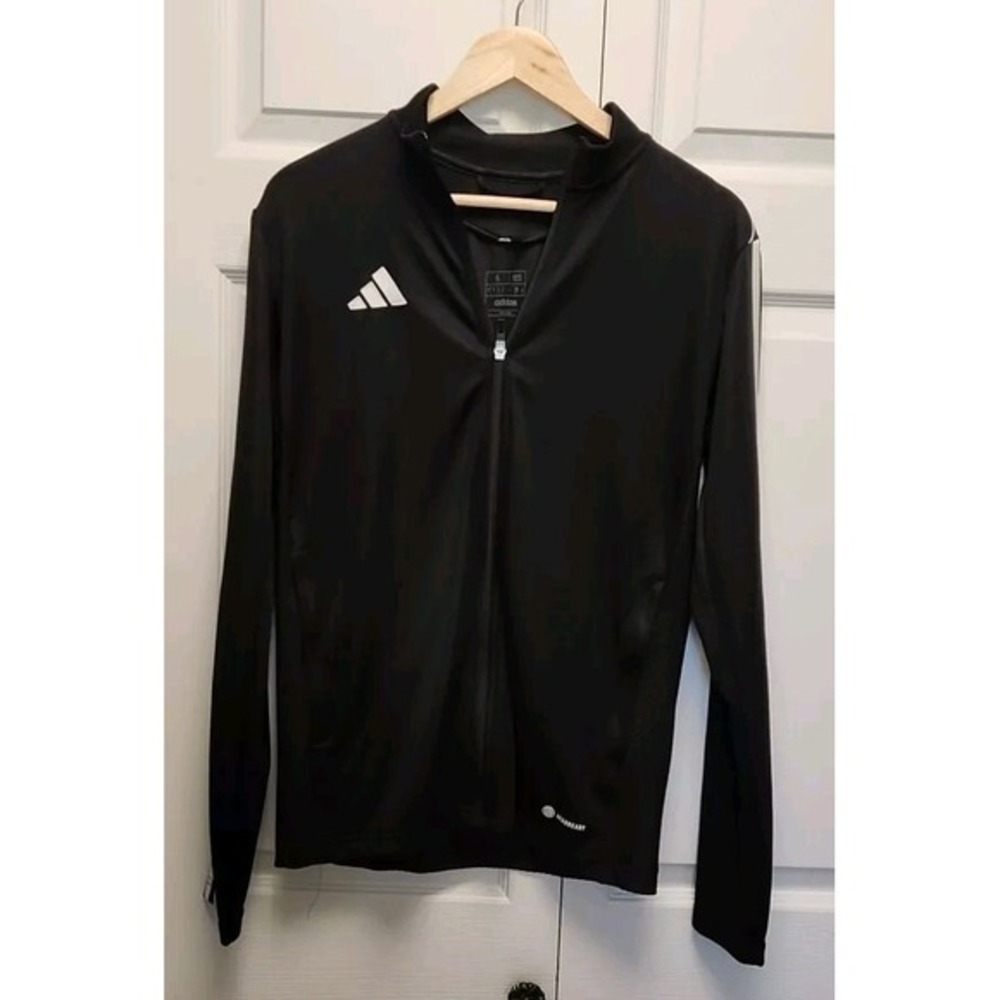 Adidas Warm-Up Track‎ Jacket Womens Small AEROREADY Black White 3 Stripes